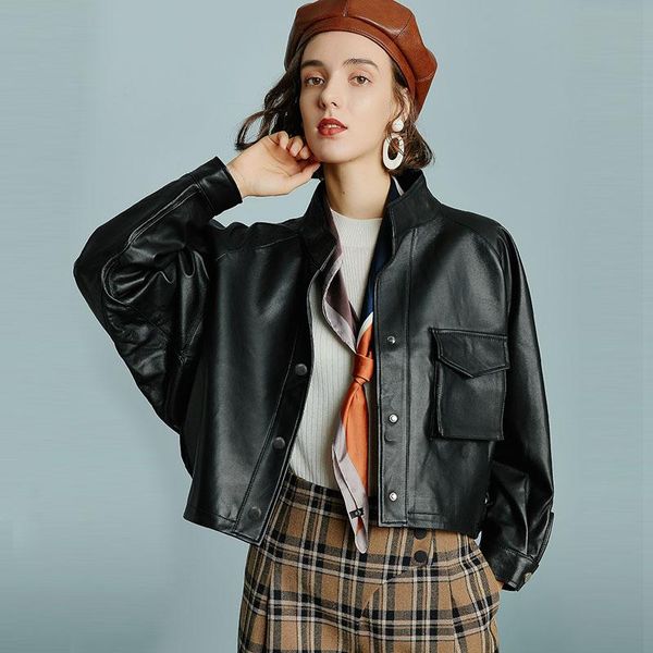 women's leather & faux big size women jacket fashion single breasted loose long sleeve ladies motorcycle biker pu coats outwear, Black
women's leather & faux big size women jacket fashion single breasted loose long sleeve ladies motorcycle biker pu coats outwear, Black