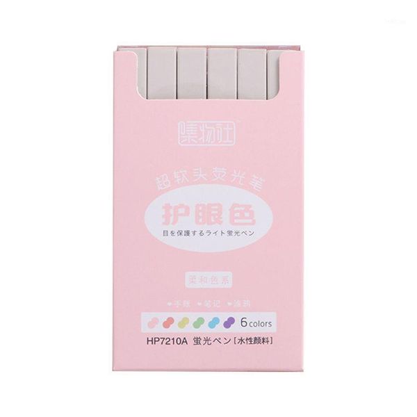 2020 new 6pcs super soft highlighter marker pens set water based ink morandi pastel color1, Black;red
2020 new 6pcs super soft highlighter marker pens set water based ink morandi pastel color1, Black;red