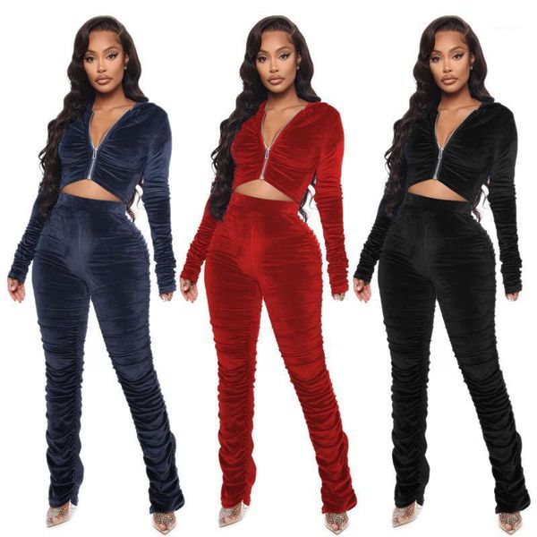 women's tracksuits velvet tracksuit 2 two piece set fall hooded neck long sleeve crop high waist stacked pants hoodie velour sweatpants, Gray
women's tracksuits velvet tracksuit 2 two piece set fall hooded neck long sleeve crop high waist stacked pants hoodie velour sweatpants, Gray