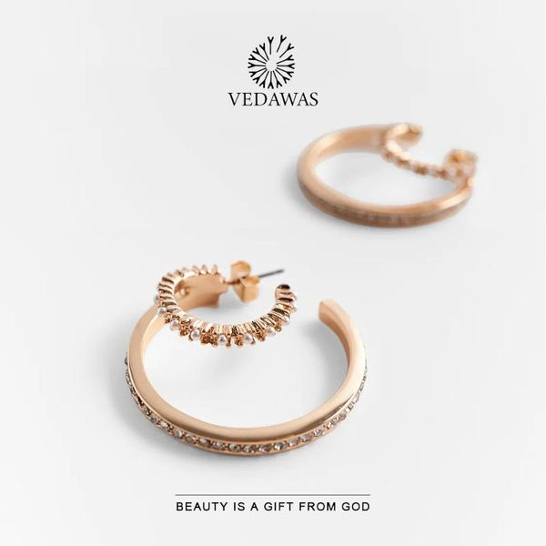 hoop & huggie vedawasza est double shiny earrings for women gold color copper earring white glass crystal 2021 trend jewelry wholesale, Golden;silver
hoop & huggie vedawasza est double shiny earrings for women gold color copper earring white glass crystal 2021 trend jewelry wholesale, Golden;silver