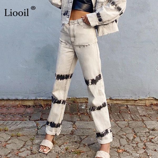 liooil patchwork tie dye print jean trousers women 2020 straight leg high waist with button pockets distressed white denim pants, Blue
liooil patchwork tie dye print jean trousers women 2020 straight leg high waist with button pockets distressed white denim pants, Blue
