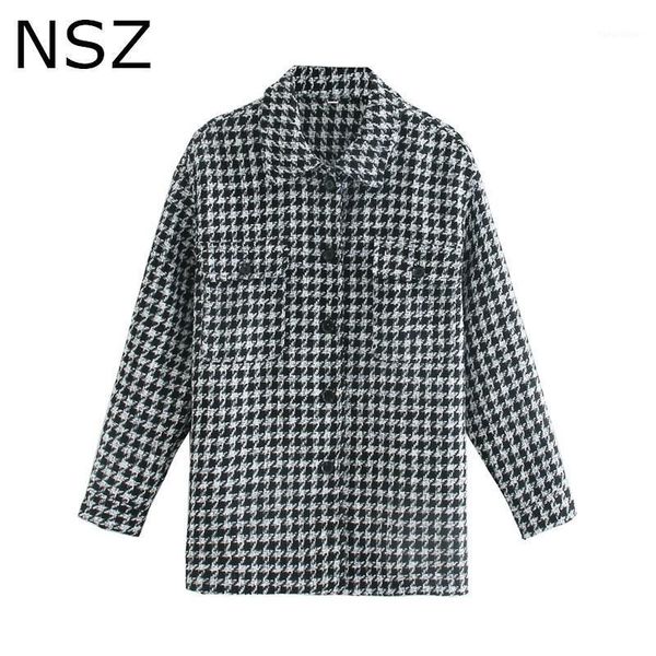 nsz women oversized black and white houndstooth tweed jacket fall fashion plaid wool blend coat ladies outerwear overcoat, Black;brown
nsz women oversized black and white houndstooth tweed jacket fall fashion plaid wool blend coat ladies outerwear overcoat, Black;brown