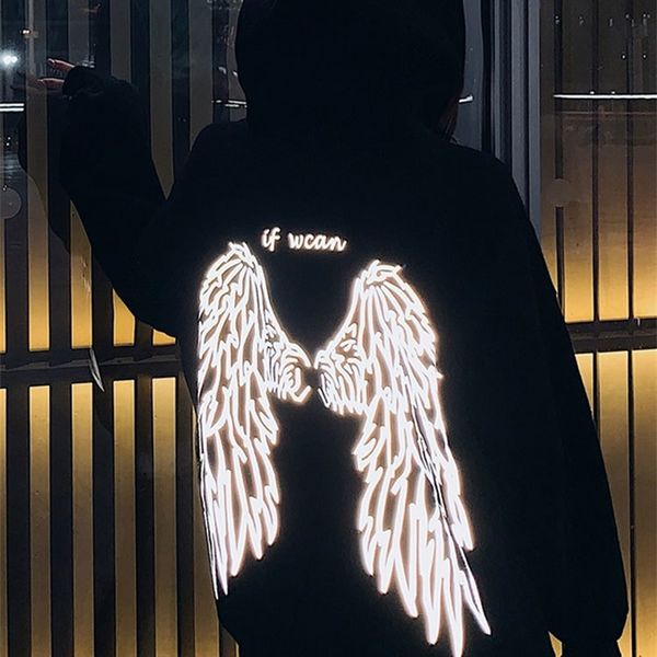 long sleeve reflective shirt harajuku shirts women japan oversize black angel wing shirt women shiny tshirt with a hood hoodies 201102
long sleeve reflective shirt harajuku shirts women japan oversize black angel wing shirt women shiny tshirt with a hood hoodies 201102