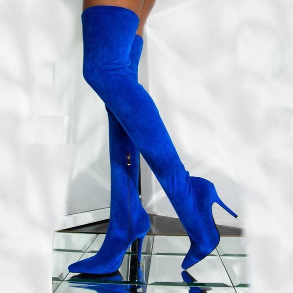 boots fashion shoes elastic women over knee high pointed toe heel ladies thigh customized big size 45, Black
boots fashion shoes elastic women over knee high pointed toe heel ladies thigh customized big size 45, Black