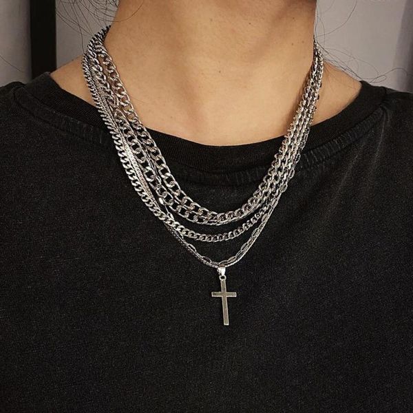 lacteo dark gothic silver color cross pendant necklace street punk 5 layered chain choker necklace jewelry for men and women
lacteo dark gothic silver color cross pendant necklace street punk 5 layered chain choker necklace jewelry for men and women