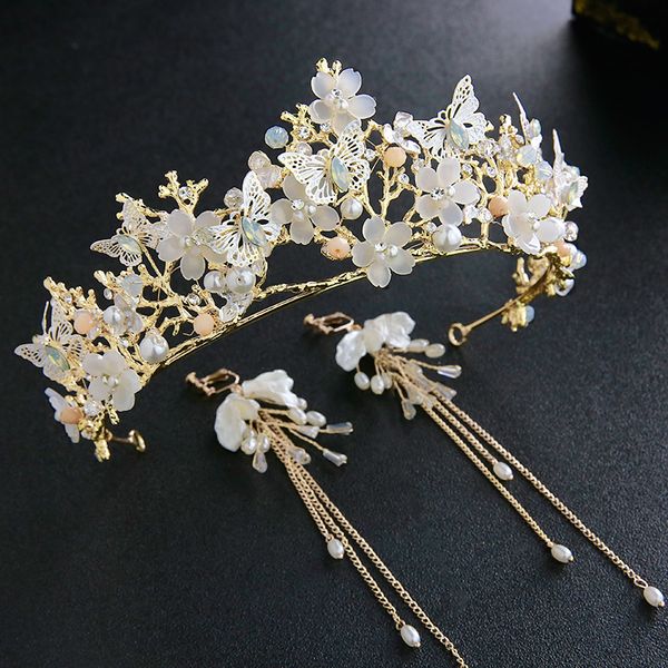bridal headdress golden atmosphere baroque crown korean sweet princess hair wedding dress accessories, Silver
bridal headdress golden atmosphere baroque crown korean sweet princess hair wedding dress accessories, Silver