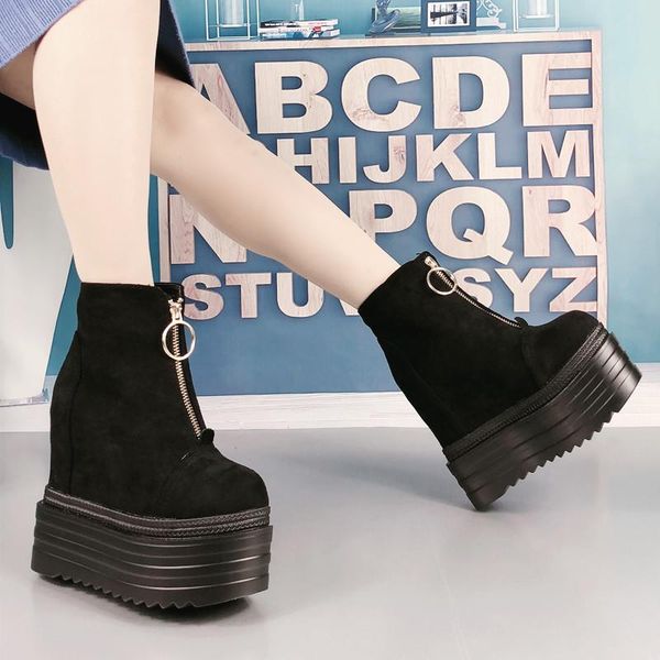 boots 13cm super high heel short wedges waterproof platform fashion within increased womens ankle, Black
boots 13cm super high heel short wedges waterproof platform fashion within increased womens ankle, Black