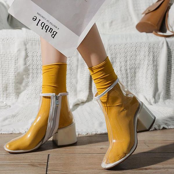 transparent women ankle boots 2020 woman fashion square heel shoes female high heels casual waterproof zip footwear plus size, Black
transparent women ankle boots 2020 woman fashion square heel shoes female high heels casual waterproof zip footwear plus size, Black