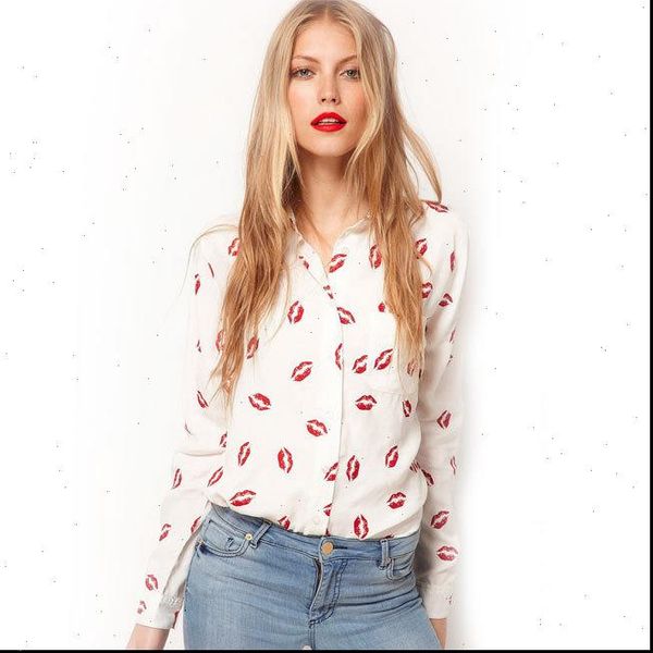 new fashion women red lips prints chiffon blouse ladies elegant long sleeve shirts casual white black plus size blusa
new fashion women red lips prints chiffon blouse ladies elegant long sleeve shirts casual white black plus size blusa