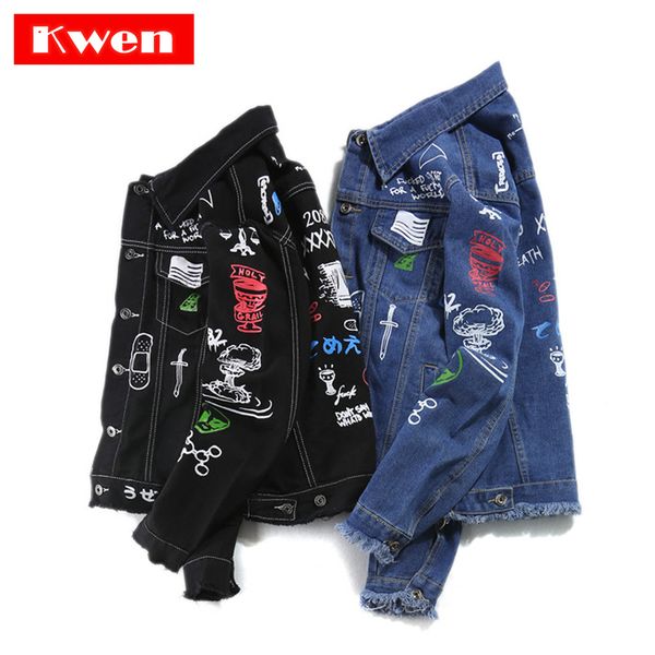 2019 men cotton casual streetwear autumn new denim jacket coat for men hip hop fashion printed jeans jacket 5xl large size c1108, Black;brown
2019 men cotton casual streetwear autumn new denim jacket coat for men hip hop fashion printed jeans jacket 5xl large size c1108, Black;brown