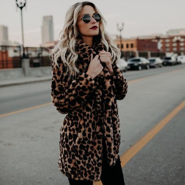 women's fur & faux 2021 luxury leopard coat for women winter warm fashion artificial outwear jacket, Black
women's fur & faux 2021 luxury leopard coat for women winter warm fashion artificial outwear jacket, Black