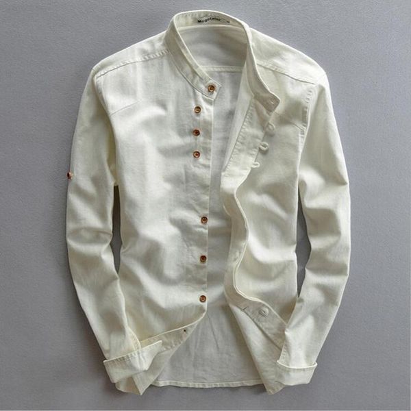 men's casual shirts 2021 spring mandarin collar full sleeves cotton linen shirt men white black khaki chinese summer
men's casual shirts 2021 spring mandarin collar full sleeves cotton linen shirt men white black khaki chinese summer