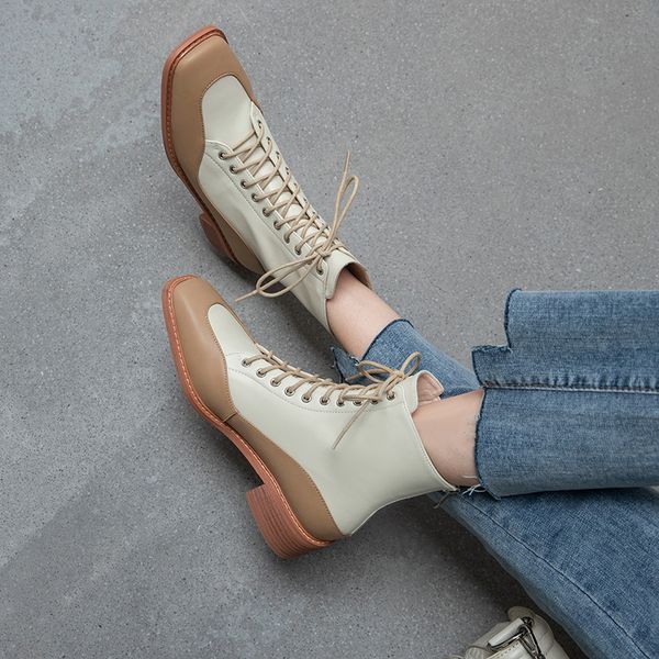 2020 mode mixed color ankle genuine leather heels winter office woman working new boots t1wx, Black
2020 mode mixed color ankle genuine leather heels winter office woman working new boots t1wx, Black