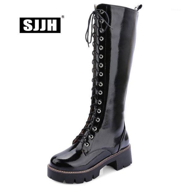 sjjh women knee-high boots with round toe square heels platform long boots autumn fashion casual shoes large size q2361, Black
sjjh women knee-high boots with round toe square heels platform long boots autumn fashion casual shoes large size q2361, Black