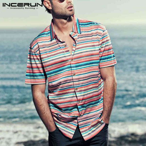 incerun summer men's short mouw colorful striped camisa hawaiian vocation revers blouse man casual buttons shirts 5xl, White;black
incerun summer men's short mouw colorful striped camisa hawaiian vocation revers blouse man casual buttons shirts 5xl, White;black
