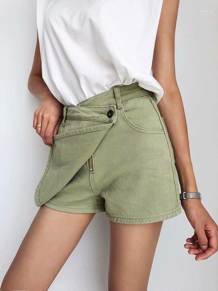 2020 new arrival summer style female fashion summer irregular solid high waists night club denim wide leg shorts1, Blue 
2020 new arrival summer style female fashion summer irregular solid high waists night club denim wide leg shorts1, Blue