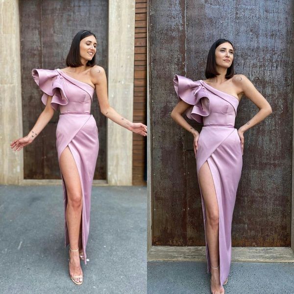 light purple prom dresses one shoudder front split evening gowns flower sleeve red carpet runway fashion dress robes, Black
light purple prom dresses one shoudder front split evening gowns flower sleeve red carpet runway fashion dress robes, Black