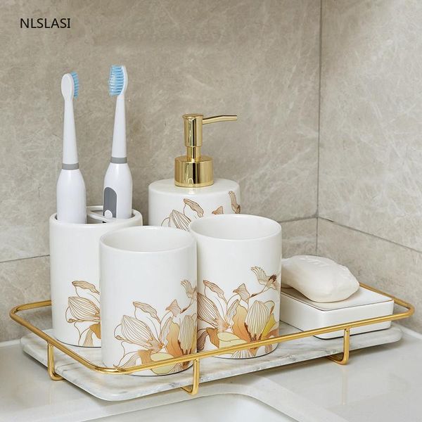 bath accessory set upscale ceramic bathroom soap dispenser couple gargle cup toothbrush holder decoration wedding gifts
bath accessory set upscale ceramic bathroom soap dispenser couple gargle cup toothbrush holder decoration wedding gifts