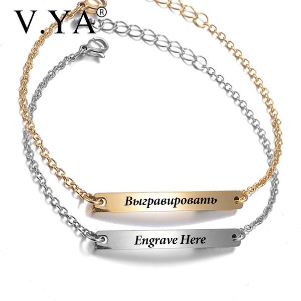 v.ya 2020 new style fashion link chain rose gold bracelets for women/men stainless steel engraved name lover bangles, Golden;silver
v.ya 2020 new style fashion link chain rose gold bracelets for women/men stainless steel engraved name lover bangles, Golden;silver