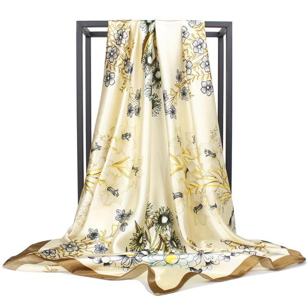 fashion kerchief silk satin hair scarf for women floral printed hijab scarfs female 90*90cm square shawl neck scarves for ladies, Blue;gray
fashion kerchief silk satin hair scarf for women floral printed hijab scarfs female 90*90cm square shawl neck scarves for ladies, Blue;gray