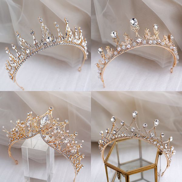 bridal crown headdress korean golden atmosphere exquisite diamond princess hair wedding dress accessories, Silver
bridal crown headdress korean golden atmosphere exquisite diamond princess hair wedding dress accessories, Silver