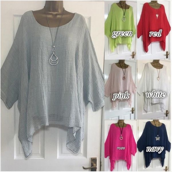 solid batwing sleeve summer blouses 4xl 5xl loose plus size women tunic casual o neck long sleeve blouse anomalistic tee shirts, White
solid batwing sleeve summer blouses 4xl 5xl loose plus size women tunic casual o neck long sleeve blouse anomalistic tee shirts, White