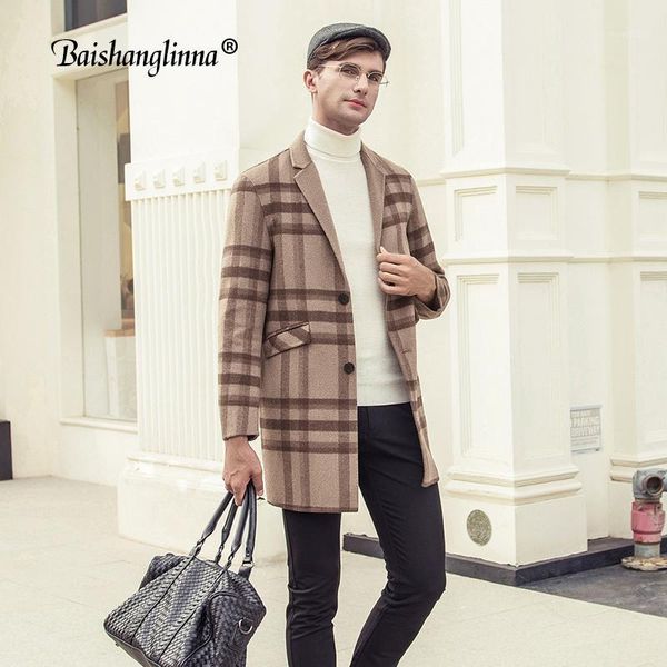 baishanglinna men coats wool cashmere england style men overcoat 2019 winter woolen coats mid long plaid color trench coat 383201, Black
baishanglinna men coats wool cashmere england style men overcoat 2019 winter woolen coats mid long plaid color trench coat 383201, Black
