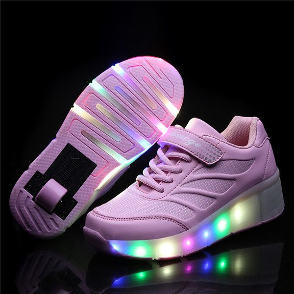 glowing sneakers with wheels led light up roller skates sport luminous lighted shoes for kids boys black pink
glowing sneakers with wheels led light up roller skates sport luminous lighted shoes for kids boys black pink