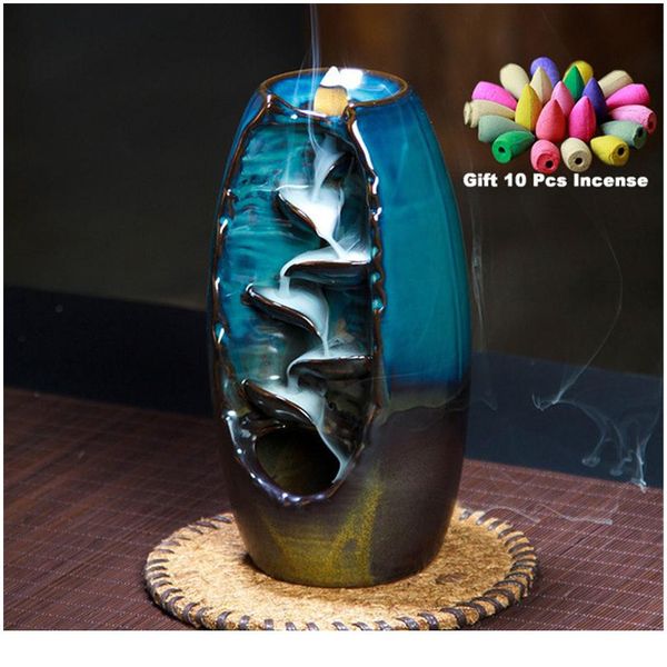 with 10cones gift waterfall incense burner ceramic incense holder,option for mixed incense cones (burner size l and wmttel
with 10cones gift waterfall incense burner ceramic incense holder,option for mixed incense cones (burner size l and wmttel
