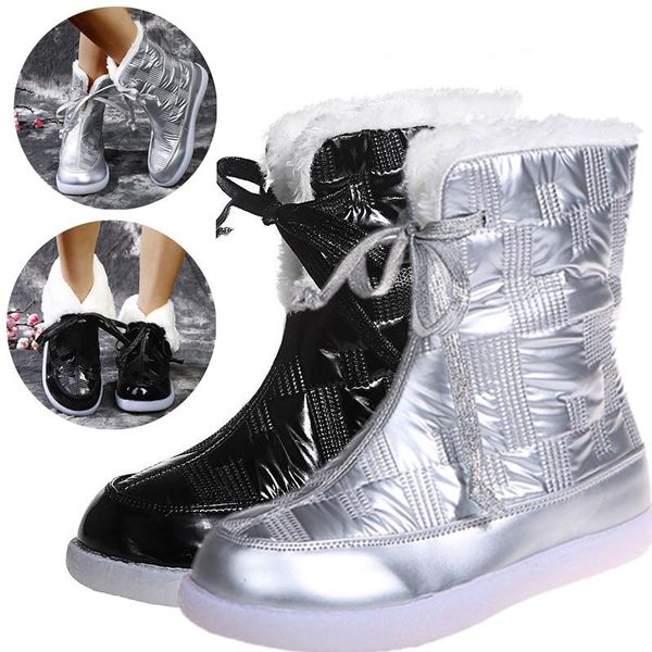 new arrivals round toe bright leather women's snow boots plus velvet warm waterproof pu mid-up boots casual lace-up winter, Black
new arrivals round toe bright leather women's snow boots plus velvet warm waterproof pu mid-up boots casual lace-up winter, Black