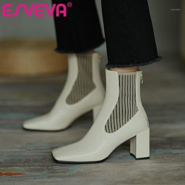 esveva 2021 zipper western style ankle boots women boots winter pu+leather women shoes mixed color pointed toe size 34-401, Black
esveva 2021 zipper western style ankle boots women boots winter pu+leather women shoes mixed color pointed toe size 34-401, Black