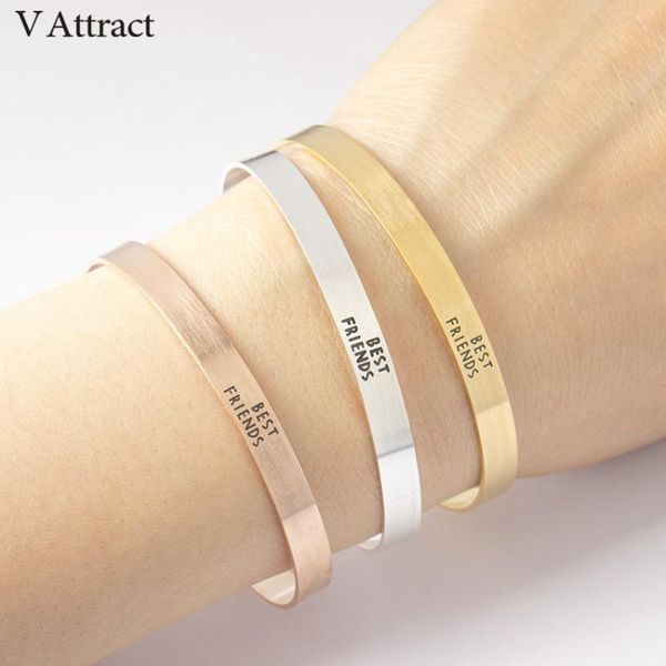 v attract friendship rose gold bracciale uomo stainless steel simple friend letter cuff bracelets women men jewelry, Black
v attract friendship rose gold bracciale uomo stainless steel simple friend letter cuff bracelets women men jewelry, Black