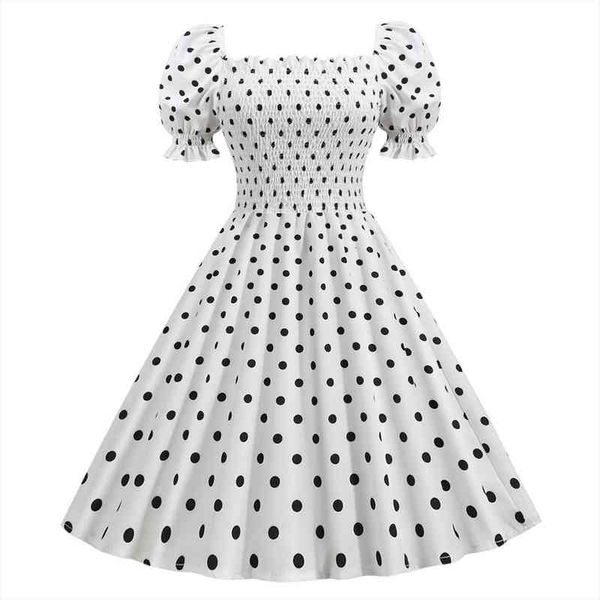 elegant white dress women summer dress polka dot puff short sleeve square collar elastic waist mini party vestido, Black;gray
elegant white dress women summer dress polka dot puff short sleeve square collar elastic waist mini party vestido, Black;gray