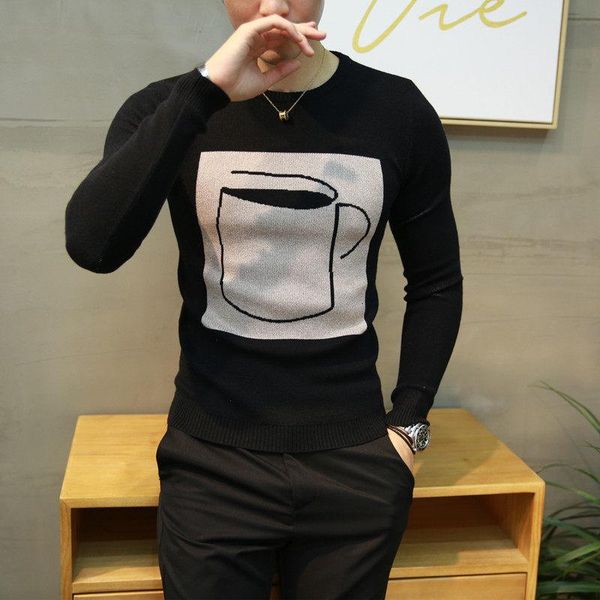 men's sweater winter round neck pullover plus velvet sweater new men's korean slim student thread dress tide, White;black
men's sweater winter round neck pullover plus velvet sweater new men's korean slim student thread dress tide, White;black