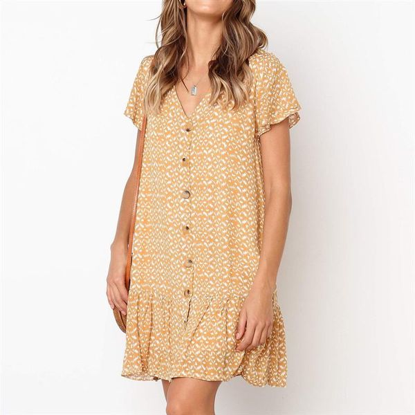 summer floral print chiffon beach dress women v neck button mini dress casual ruffle short sleeve loose robe femme, Black;gray
summer floral print chiffon beach dress women v neck button mini dress casual ruffle short sleeve loose robe femme, Black;gray