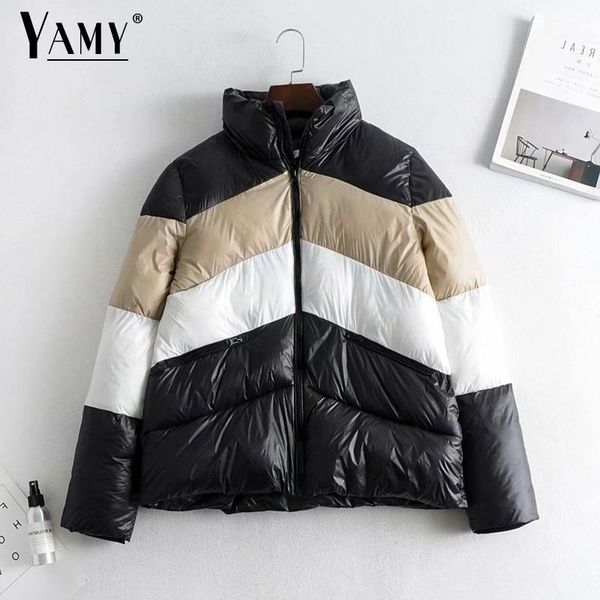 feminina parka warm korean winter jackets women short puffer jacket women color block jacket bubble crop, Black
feminina parka warm korean winter jackets women short puffer jacket women color block jacket bubble crop, Black