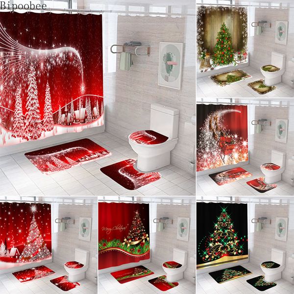 bipoobee christmas tree bathroom set shower curtain waterproof santa claus anti-skid rugs toilet cover bath curtains with hooks
bipoobee christmas tree bathroom set shower curtain waterproof santa claus anti-skid rugs toilet cover bath curtains with hooks