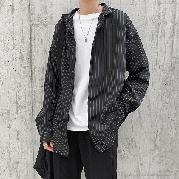 2020 summer stripe long sleeve men's loose lovers trend coat shirt shirt shirtkorean casual versatile coat trend fex0r, Blue
2020 summer stripe long sleeve men's loose lovers trend coat shirt shirt shirtkorean casual versatile coat trend fex0r, Blue