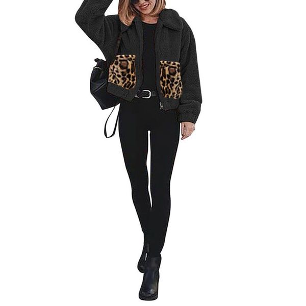 newly women plush jackets leopard pockets stitching long sleeve coat autumn winter do99, Black;brown
newly women plush jackets leopard pockets stitching long sleeve coat autumn winter do99, Black;brown