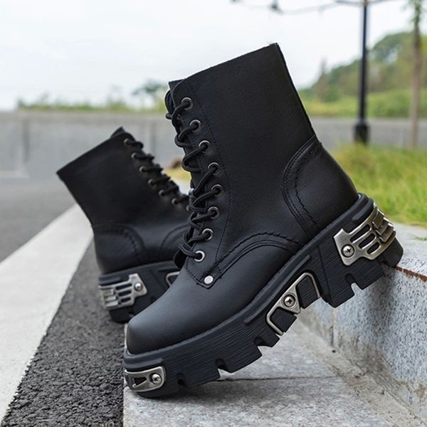 punk style platform women ankle boots women's motorcycle boot genuine leather fashion ladies chunky shoes metal decor black #u56u
punk style platform women ankle boots women's motorcycle boot genuine leather fashion ladies chunky shoes metal decor black #u56u