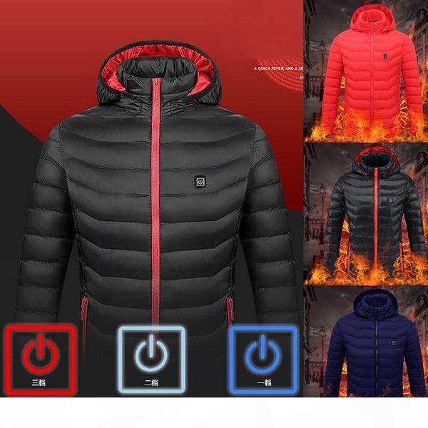 men new winter warm usb infrared heating winter jacket men smart thermostat pure color hooded heated parkas warm jacket, Black
men new winter warm usb infrared heating winter jacket men smart thermostat pure color hooded heated parkas warm jacket, Black