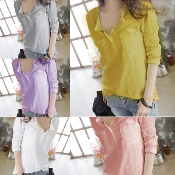 autumn korean style long-sleeved women's t- v-neck large size loose t-shirt base shirt fashion h6weh, White
autumn korean style long-sleeved women's t- v-neck large size loose t-shirt base shirt fashion h6weh, White
