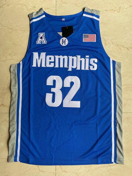 NCAA Memphi Tigers 32 James Wiseman College Stitched Basketball University mens Jerseys blue grey black