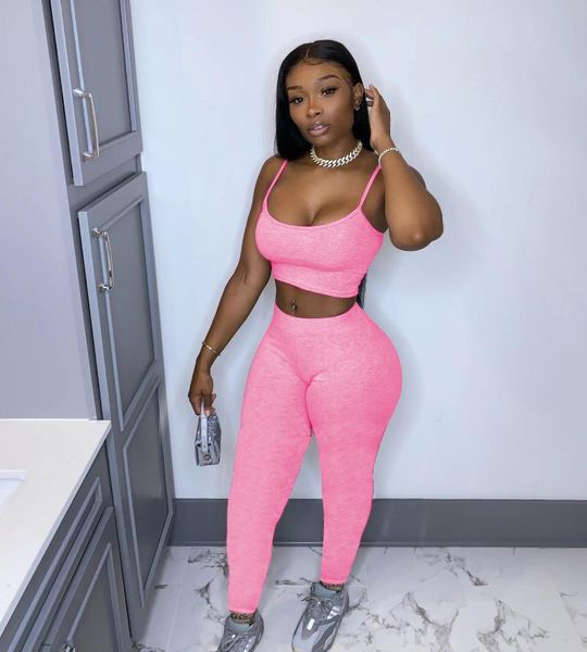 women's tracksuits women tank high waist tracksuit sets, sling sleeveless bodycon cami + long pants sport outfits, Gray
women's tracksuits women tank high waist tracksuit sets, sling sleeveless bodycon cami + long pants sport outfits, Gray