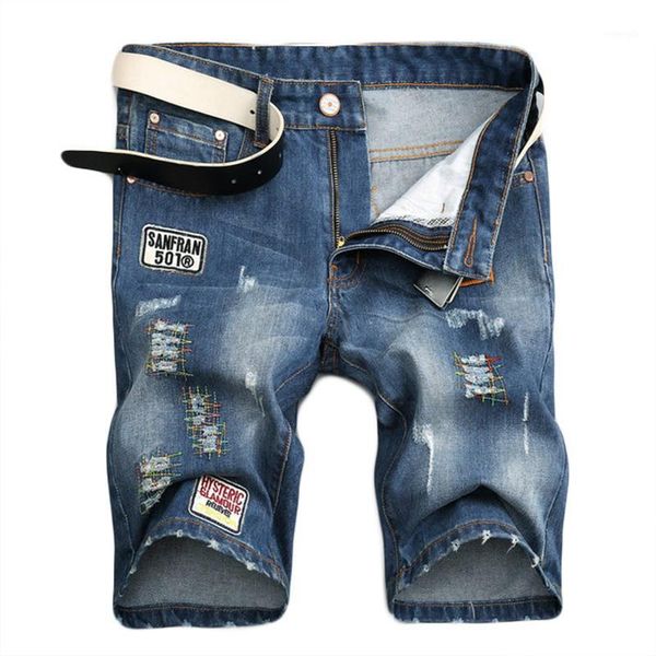 2020 summer trendy men's jeans pants europe united states hole jeans straight tube slim five point pants shorts1, Blue
2020 summer trendy men's jeans pants europe united states hole jeans straight tube slim five point pants shorts1, Blue