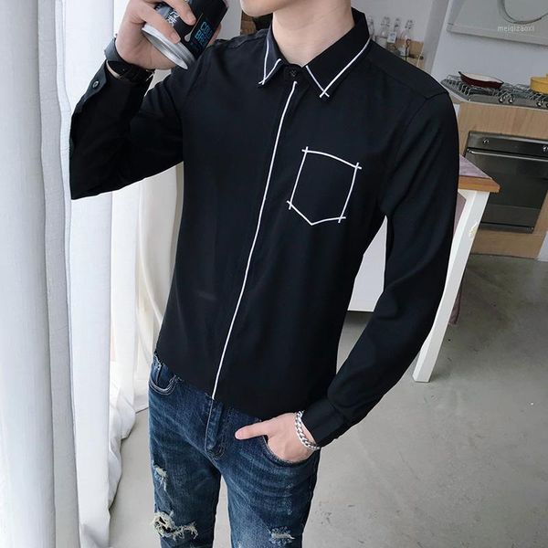 korean spring new men clothing casual social shirts long sleeve simple all match embroidery slim fit club tuxedo dress black 3xl1, White;black
korean spring new men clothing casual social shirts long sleeve simple all match embroidery slim fit club tuxedo dress black 3xl1, White;black