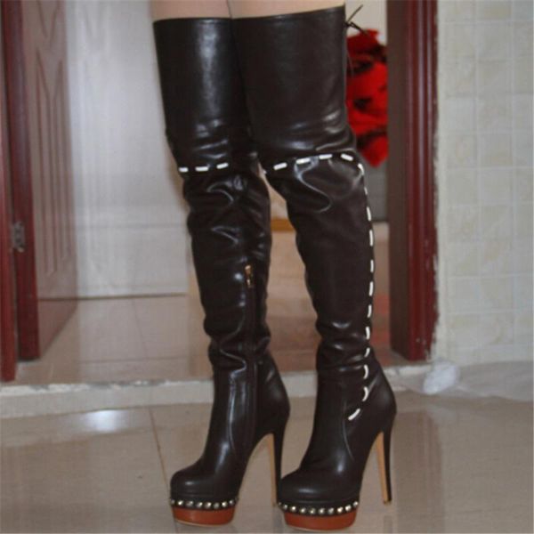 shofoo shoes, elegant beautiful women's shoes, pu leather, zippers,over-the- knee boots, about 14.5 cm high, Black
shofoo shoes, elegant beautiful women's shoes, pu leather, zippers,over-the- knee boots, about 14.5 cm high, Black