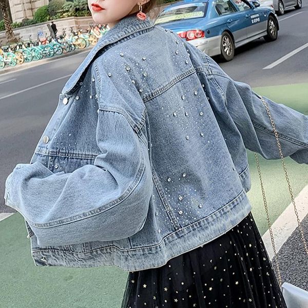 women's jackets loose korean clothes fashion diamonds denim jacket women coat lady 2021 spring autumn blue cowboy outerwear c01701, Black;brown
women's jackets loose korean clothes fashion diamonds denim jacket women coat lady 2021 spring autumn blue cowboy outerwear c01701, Black;brown