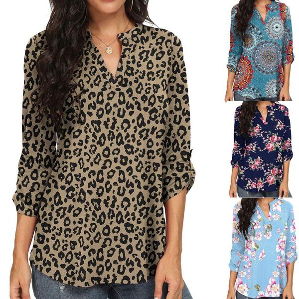 women's blouses & shirts fashion leopard floral blouse shirt women loose v-neck tee casual winter ladies female long sleeve blusas pul, White
women's blouses & shirts fashion leopard floral blouse shirt women loose v-neck tee casual winter ladies female long sleeve blusas pul, White