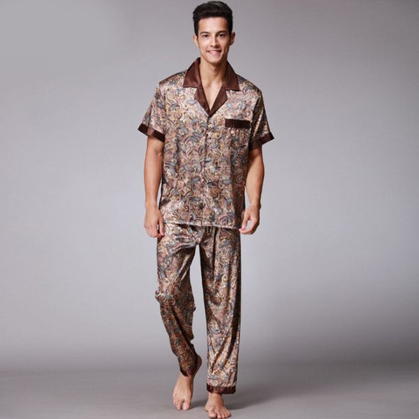 men silk satin summer autumn kimono pijiama print long sleeve pants pajamas gown korean two piece pajama sets coffee sleepwear lj201113, Black;brown
men silk satin summer autumn kimono pijiama print long sleeve pants pajamas gown korean two piece pajama sets coffee sleepwear lj201113, Black;brown